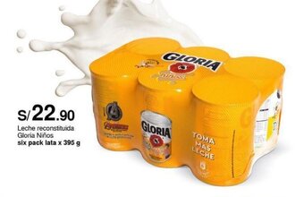 Metro Leche reconstituida Gloria Niños six pack lata x 395 g oferta