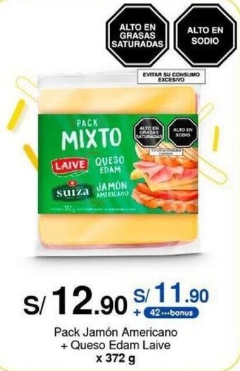 Metro Pack Jamón Americano + Queso Edam Laive x 372 g oferta