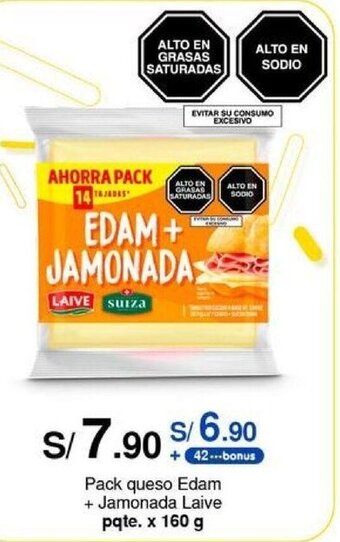 Metro Pack queso Edam + Jamonada Laive pqte. x 160 g oferta