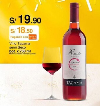 Metro Vino Tacama semi Seco bot. x 750 ml oferta
