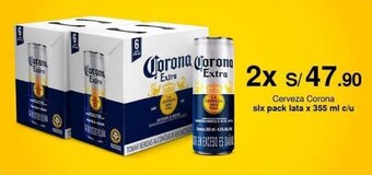 Metro Cerveza Corona six pack lata x 355 ml x 2 oferta