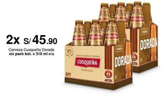 Metro Cerveza Cusqueña Dorada six pack bot. x 310 ml x 2 oferta