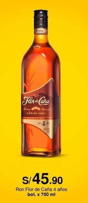 Metro Ron Flor de Caña 4 años bot. x 750 ml oferta