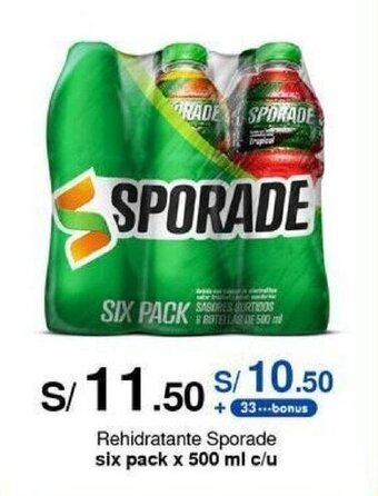 Metro Rehidratante Sporade six pack x 500 ml c/u oferta