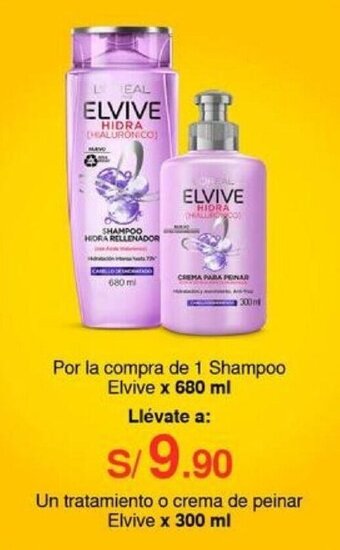 Metro Por la compra de 1 Shampoo Elvive x 680 ml Llévate a: Un tratamiento o crema de peinar Elvive x 300 ml oferta