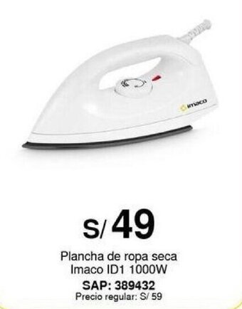Metro Plancha de ropa seca Imaco ID1 1000W oferta