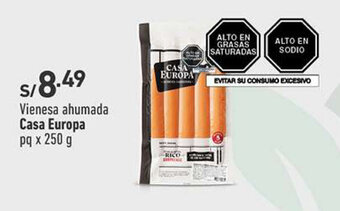 Vivanda Vienesa ahumada Casa Europa pq x 250 g oferta