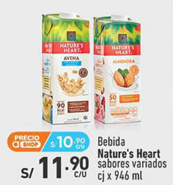 Vivanda Bebida Nature's Heart sabores variados cj x 946 ml oferta