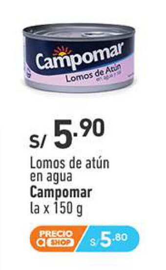 Vivanda Lomos de atún en agua Campomar la x 150 g oferta