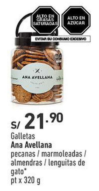 Vivanda Galletas Ana Avellana pecanas / marmoleadas / almendras / lenguitas de gato pt x 320 g oferta