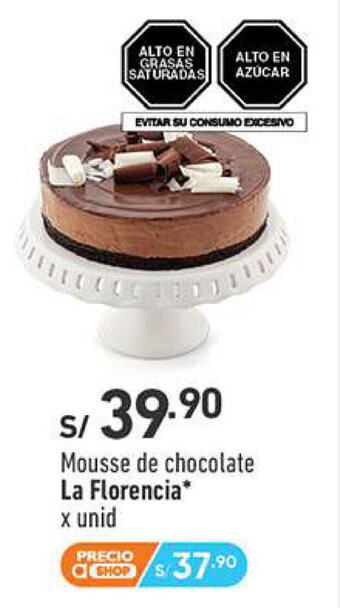 Vivanda Mousse de chocolate La Florencia x unid oferta