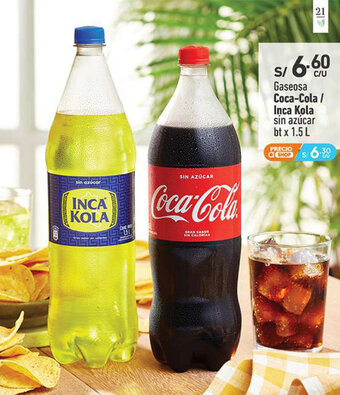 Vivanda Gaseosa Coca-Cola / Inca Kola sin azúcar btx 1.5 L oferta