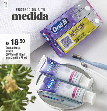 Vivanda Crema dental Oral-B 3D White Brilliant pq x 2 unid x 75 ml oferta