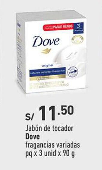 Vivanda Jabón de tocador Dove fragancias variadas pq x 3 unid x 90 g oferta