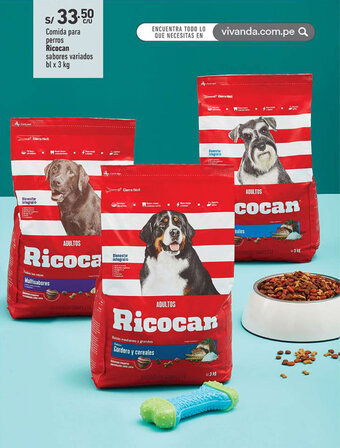Vivanda Comida para perros Ricocan sabores variados bl x 3 kg oferta