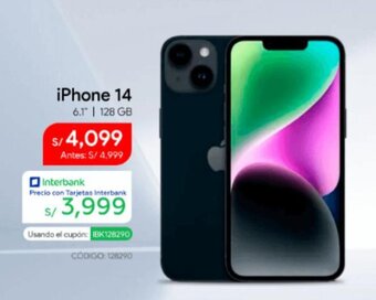 Hiraoka iPhone 14 6.1 | 128 GB oferta
