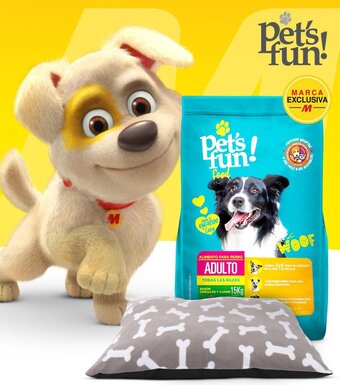 Metro Alimento para perro Pet's Fun adulto x 15 kg + cojín estampado Pet's Fun oferta