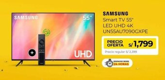 Metro SAMSUNG Smart TV 55" LED UHD 4K UN55AU7090GXPE oferta