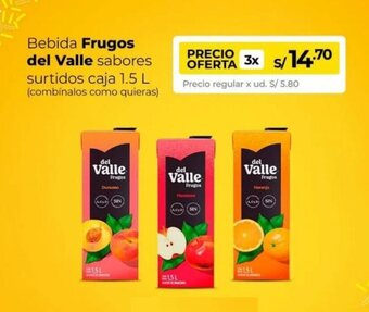 Metro Bebida Frugos del Valle sabores surtidos caja 1.5 L x 3 oferta