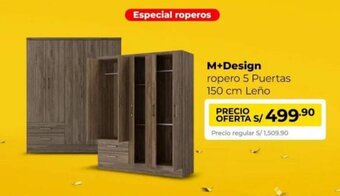 Metro M+Design ropero 5 Puertas 150 cm Leño oferta