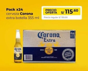 Metro Pack x 24 cerveza Corona extra botella 355 ml oferta
