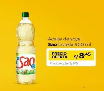 Metro Aceite de soya Sao botella 900 ml oferta