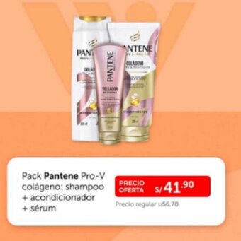 Wong Pack Pantene Pro-V colágeno: shampoo + acondicionador + sérum oferta