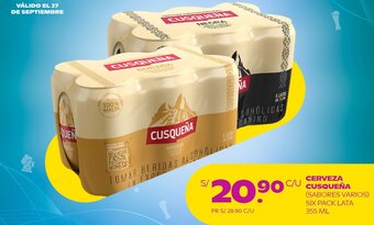 Tambo CERVEZA CUSQUEÑA (SABORES VARIOS) SIX PACK LATA 355 ML oferta
