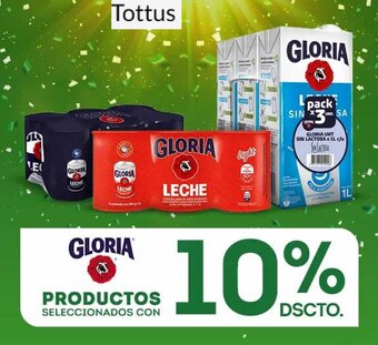 Tottus GLORIA PRODUCTOS SELECCIONADOS CON oferta