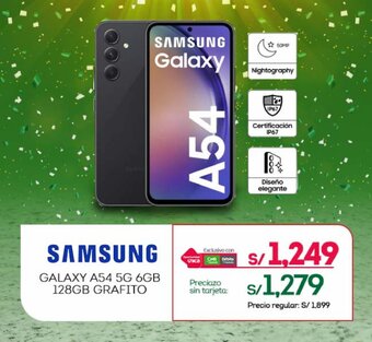 Tottus SAMSUNG GALAXY A54 5G 6GB 128GB GRAFITO oferta