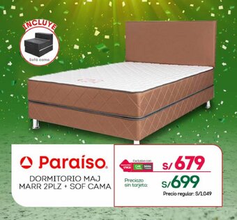 Tottus Paraíso DORMITORIO MAJ MARR 2PLZ + SOF CAMA oferta