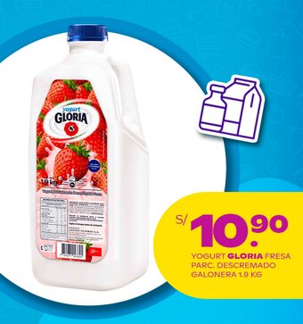 Tambo YOGURT GLORIA FRESA PARC. DESCREMADO GALONERA 1.9 KG oferta