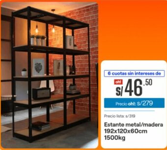 Promart Estante metal/madera 192x120x60cm 1500kg oferta