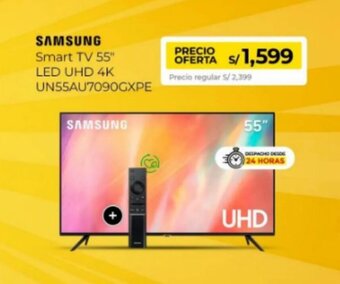Metro SAMSUNG Smart TV 55" LED UHD 4K UN55AU7090GXPE oferta