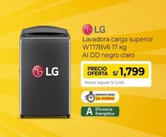 Metro LG Lavadora carga superior WT17BV6 17 kg AI DD negro claro oferta