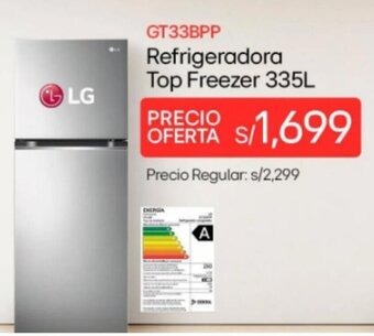 Metro LG Refrigeradora Top Freezer 335L oferta
