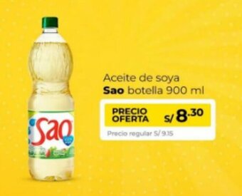 Metro Aceite de soya Sao botella 900 ml oferta