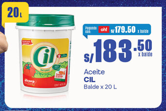 Plaza Vea Aceite CIL Balde x 20 L oferta