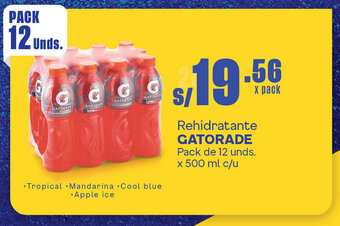 Plaza Vea Rehidratante GATORADE Pack de 12 unds. x 500 ml c/u oferta