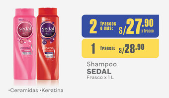 Plaza Vea Shampoo SEDAL Frasco x 1 L x 2 frascos oferta