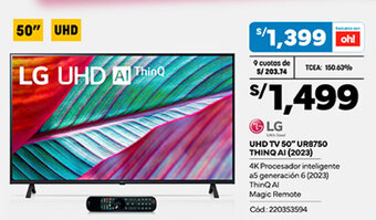LG UHD TV 50" UR8750 THINQ AI (2023)