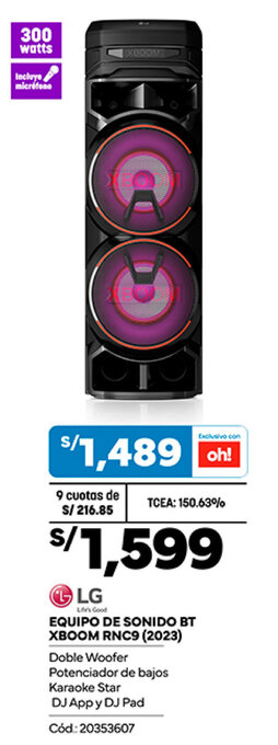 Plaza Vea LG EQUIPO DE SONIDO BT XBOOM RNC9 (2023) oferta