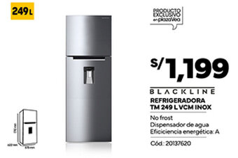 Plaza Vea BLACKLINE REFRIGERADORA TM 249 LVCM INOX oferta