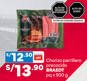 Chorizo parrillero precocido BRAEDT pq x 500 g
