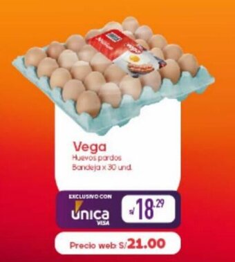Vega Vega Huevos pardos Bandeja x 30 und oferta