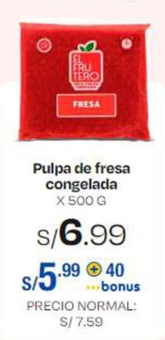 Wong Pulpa de fresa congelada x 500 g oferta