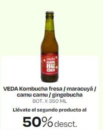 Wong VEDA Kombucha fresa / maracuyá / camu camu / gingebucha bot. x 350 ml oferta
