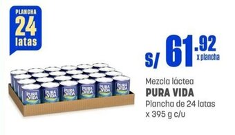 Makro Mezcla láctea PURA VIDA Plancha de 24 latas x 395 g c/u oferta