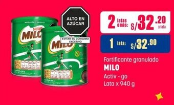 Makro Fortificante granulado MILO Activ-go Lata x 940 g oferta
