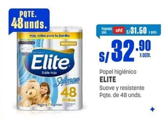 Makro Papel higiénico ELITE Suave y resistente Pqte. de 48 unds. oferta